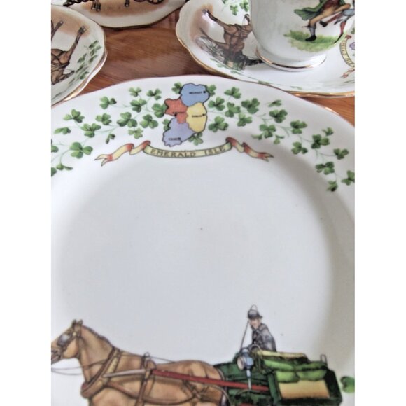 Rare Royal Standard Emerald Isle Two Cups & Saucers & Four Bread Plates 6.5" - Picture 6 of 16